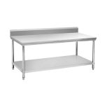 Kitchen Pro Worktable w/Backsplash SS 2-L